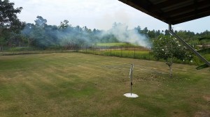trash burning outside our window