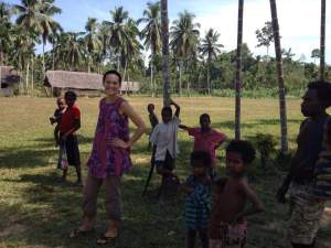 school buildings in the background...notice the kids are not in school.